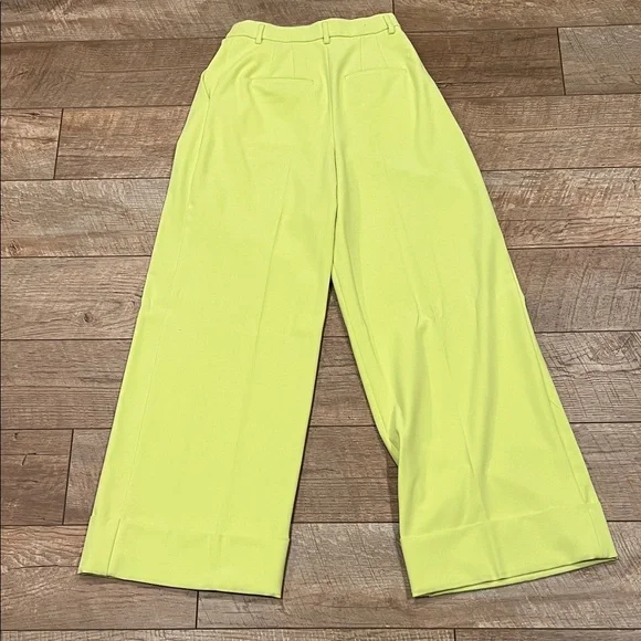 Express Neon Lime Wide-Leg High-Rise Pants - Picture 8 of 10